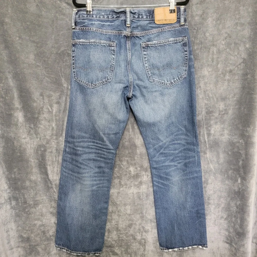American Eagle Original Bootcut Mens 31x30 Blue Denim Jeans 100% Cotton 54485 - Picture 5 of 11